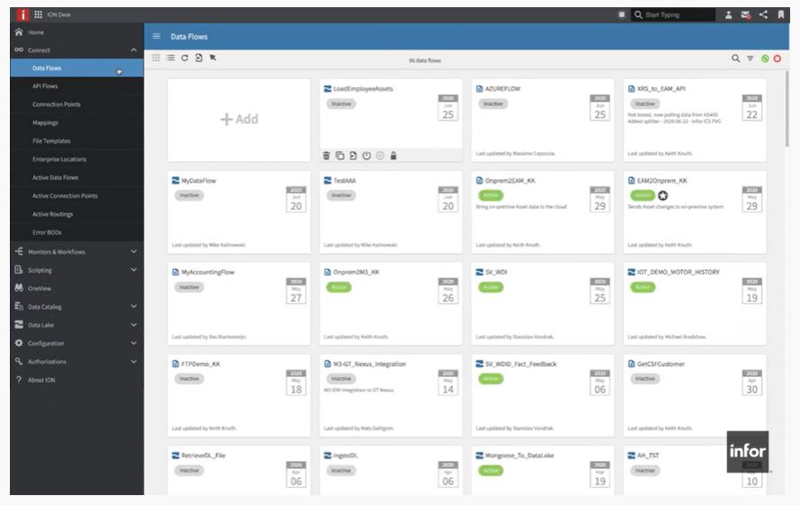 screenshot of Infor Data Lake